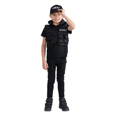 SWAT Team Vest and Cap Kids Boy Costume