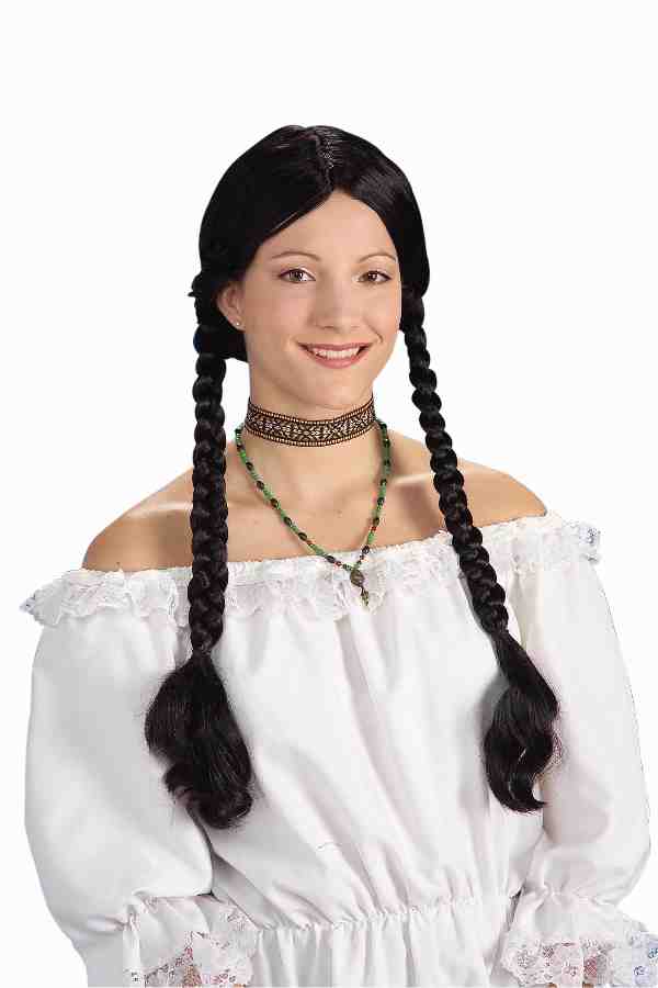 Long Pigtails Wig Black
