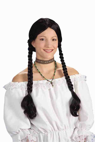 Long Pigtails Wig Black