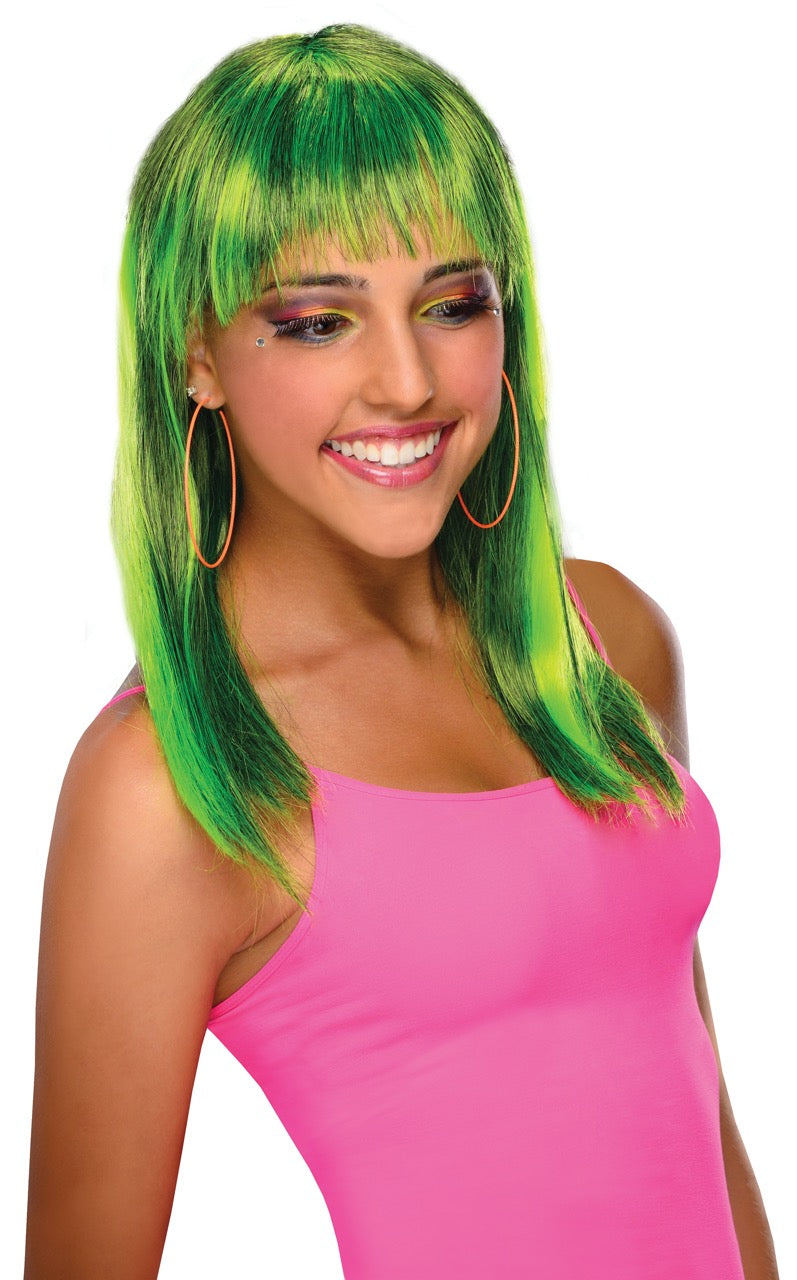 Neon Glamorous Green Wig