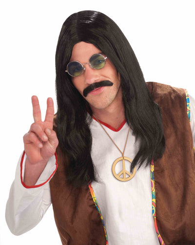 Adult Hippie Dude Wig - Black