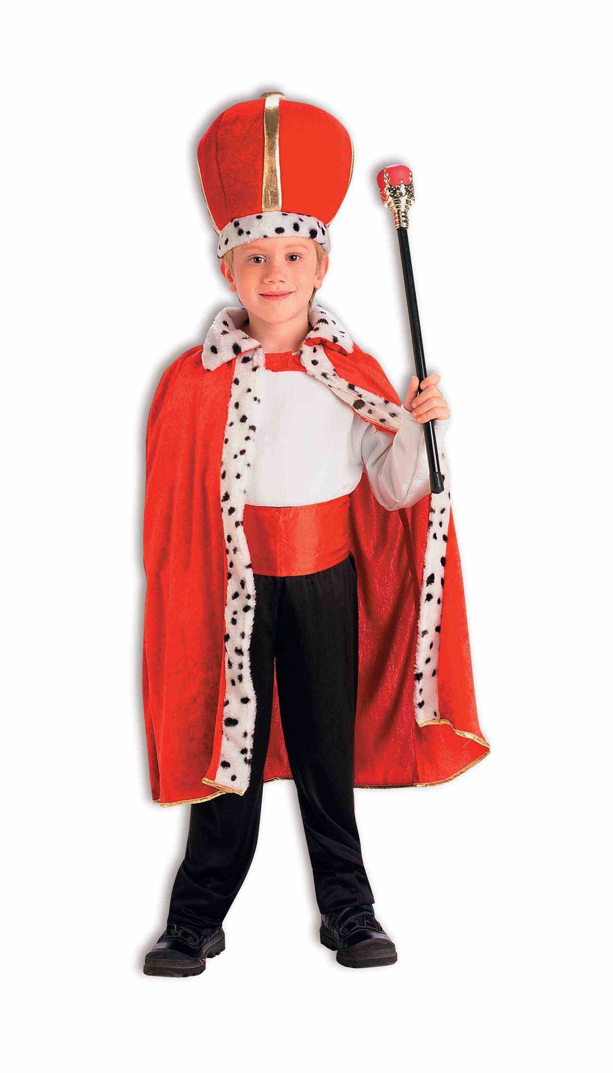 Red King Robe & Crown Kids Costume Set
