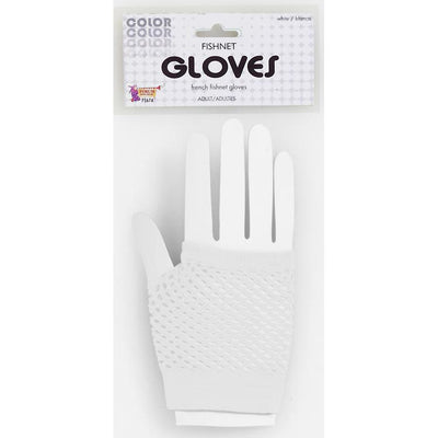 Short Fishnet Gloves-White