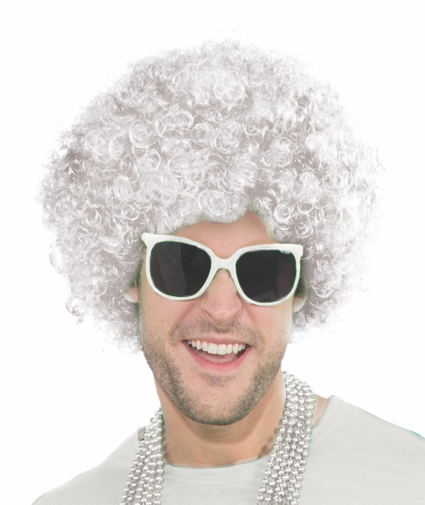 Adult White Afro Wig