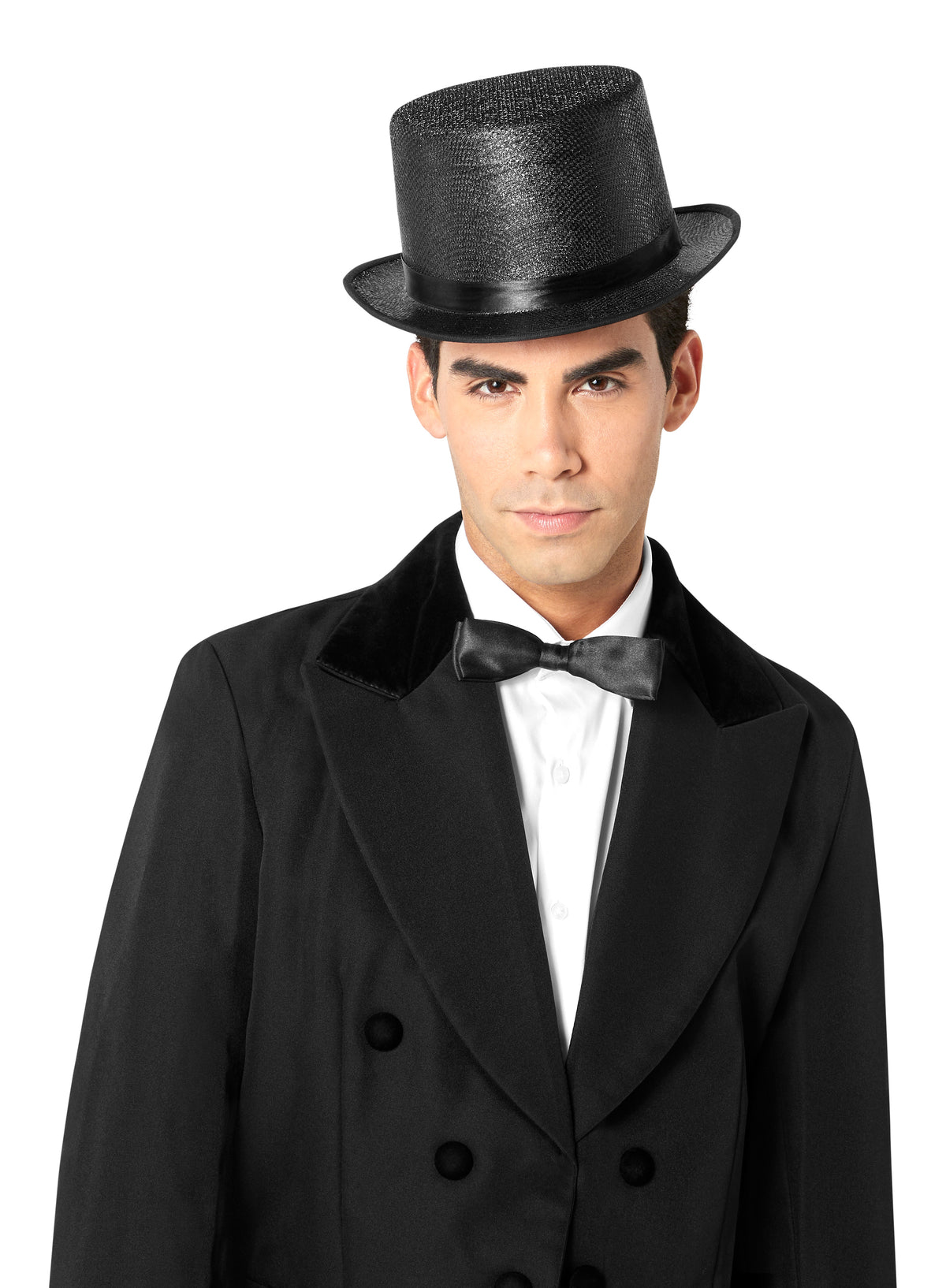 Glitter Mesh Top Hat-Black