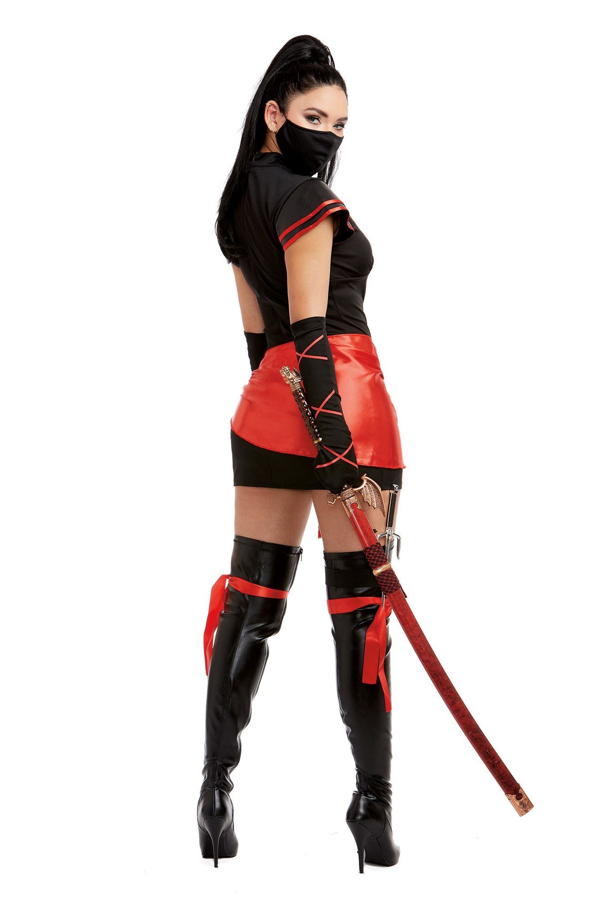 Sexy Red and Black Ninja Adult Woman Costume