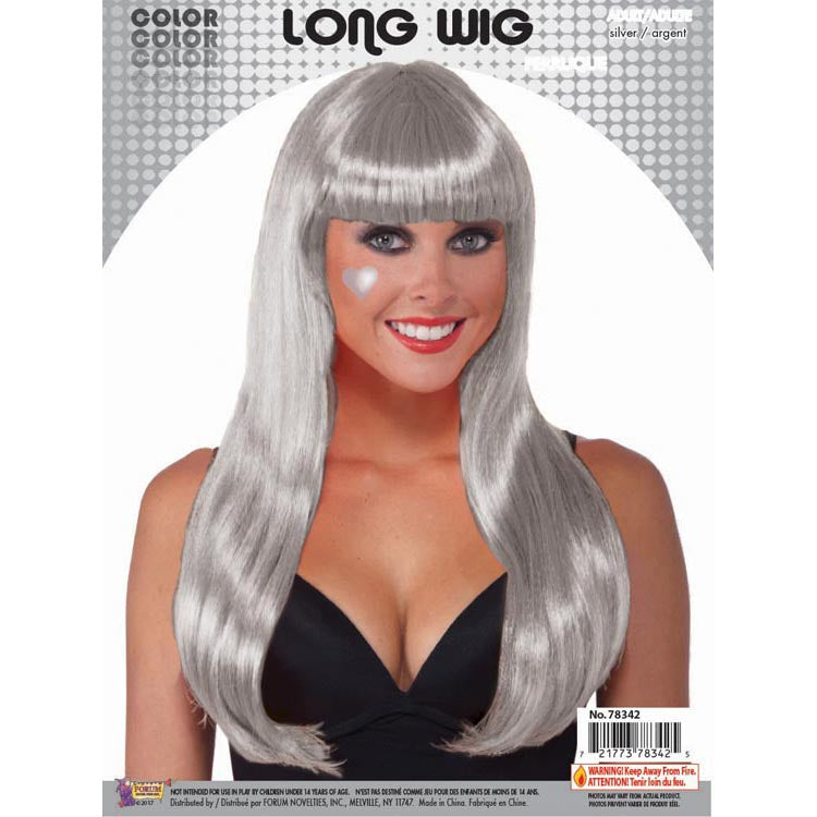 Color Line-Long Wig With Tinsel