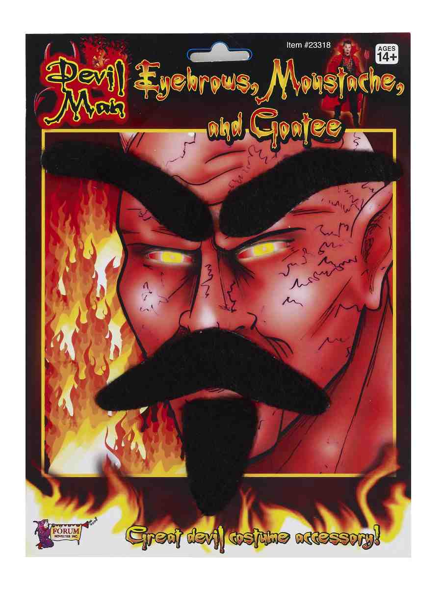 Devil Man Eyebrows, Moustache and Goatee Kit