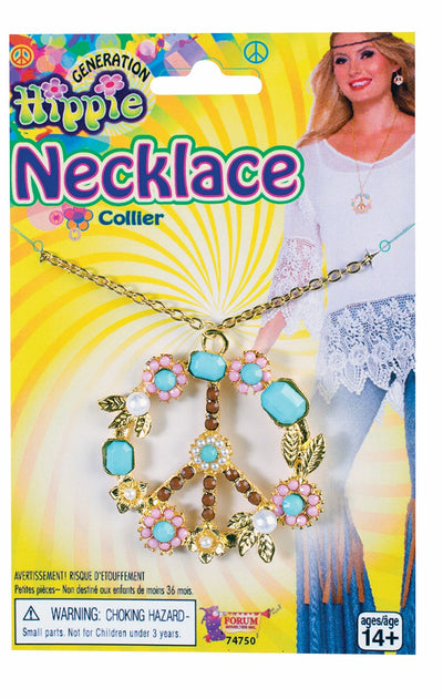 Hippie Peace Retro Vintage Sign Necklace