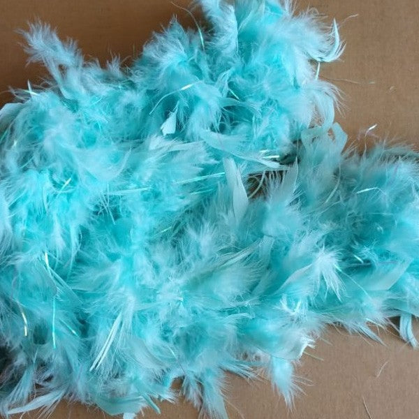 CHANDELLE BOA AQUA- VERDE AGUA WITH TINSELS (PREMIUM QUALITY)