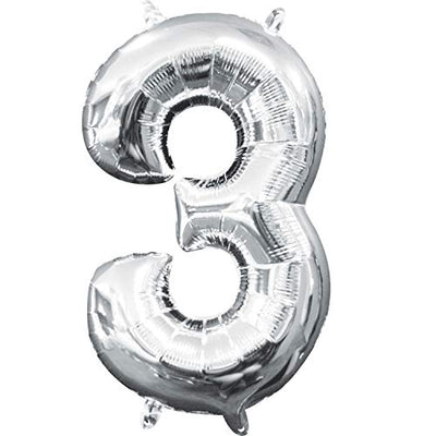 Mini Globo Numero 3 Plata -
