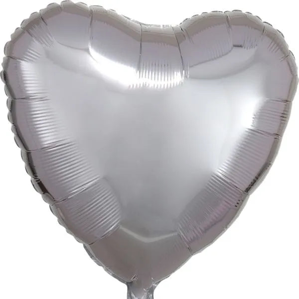 Globo Corazon Silver 18”