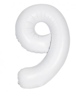 Number #9 Supershape Balloon 34" Pastel White