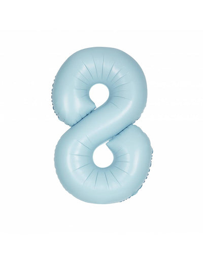 Number #8 Supershape Balloon 34" Pastel Blue