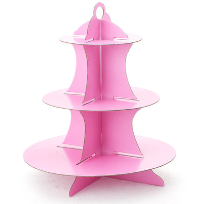 Soporte de Cupcakes de 3 Pisos Rosa