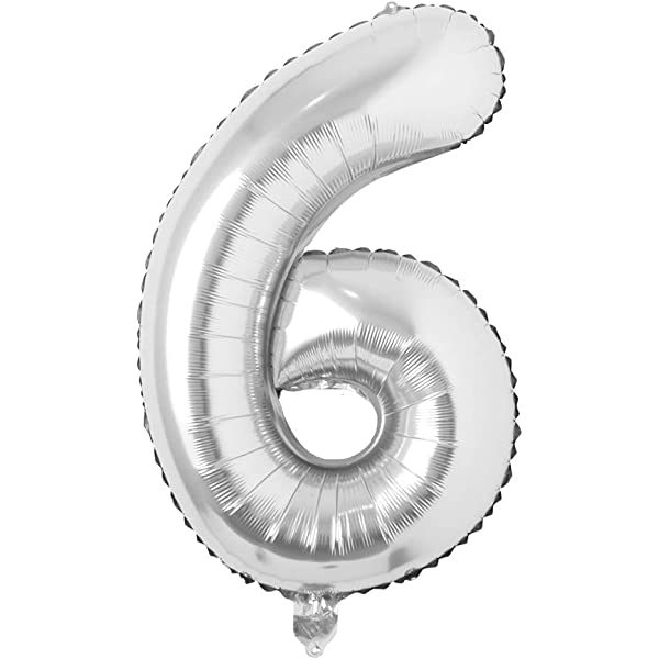 Globo Metalizado Grande N° 6 Silver