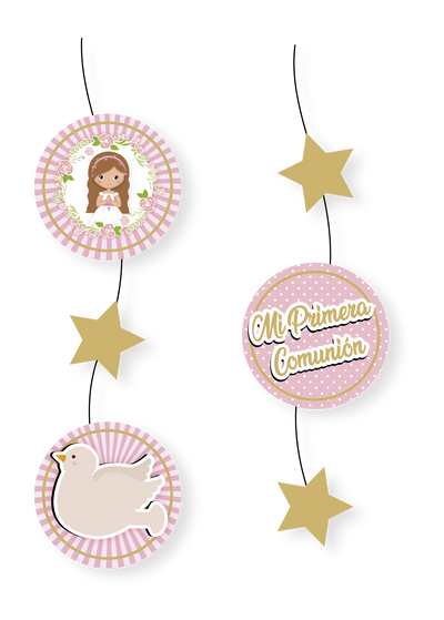 CADENETA DECORATIVA PRIMERA COMUNION NIÑA
