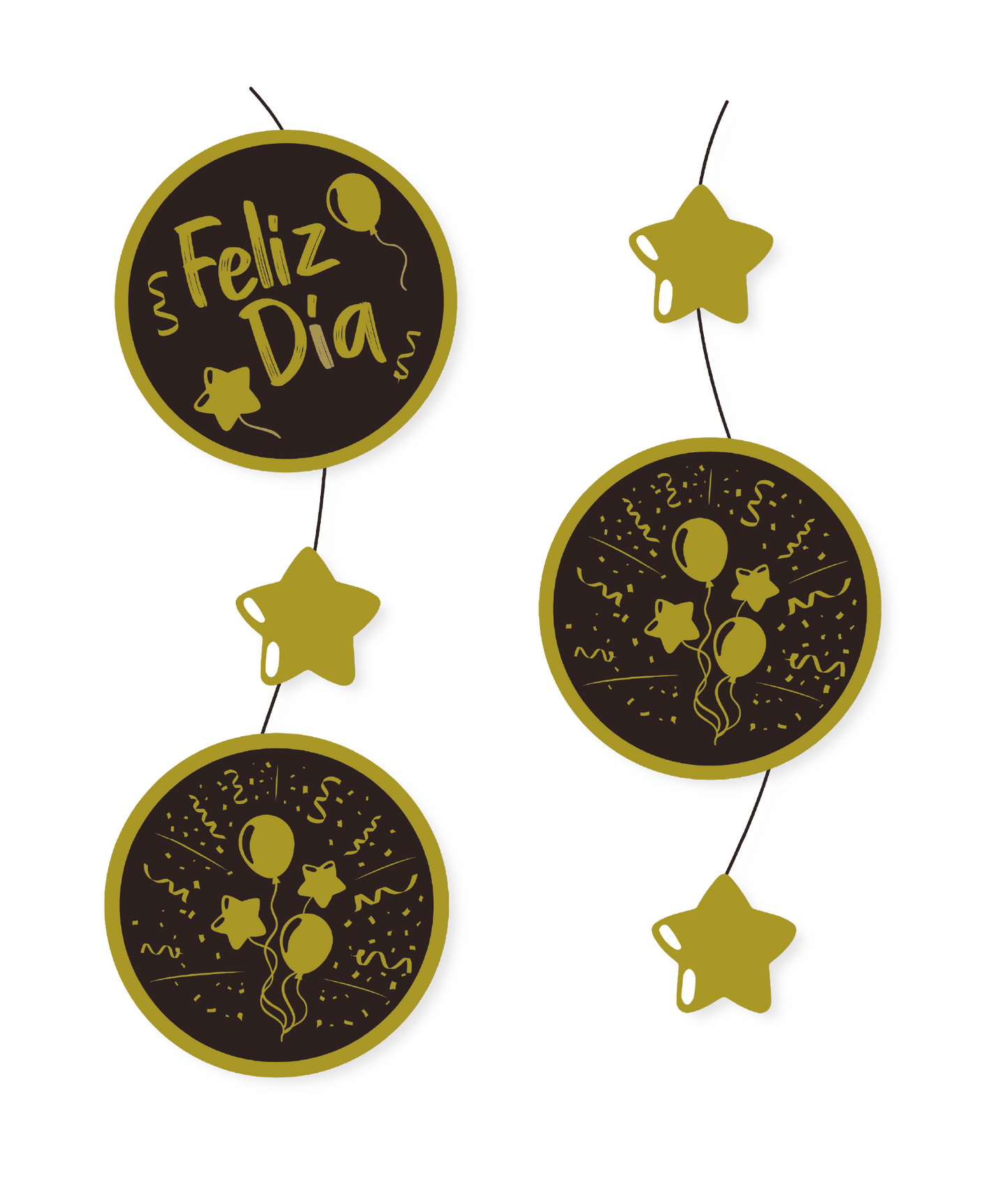 CADENETA DECORATIVA LINEA POLKA NEGRO GOLD