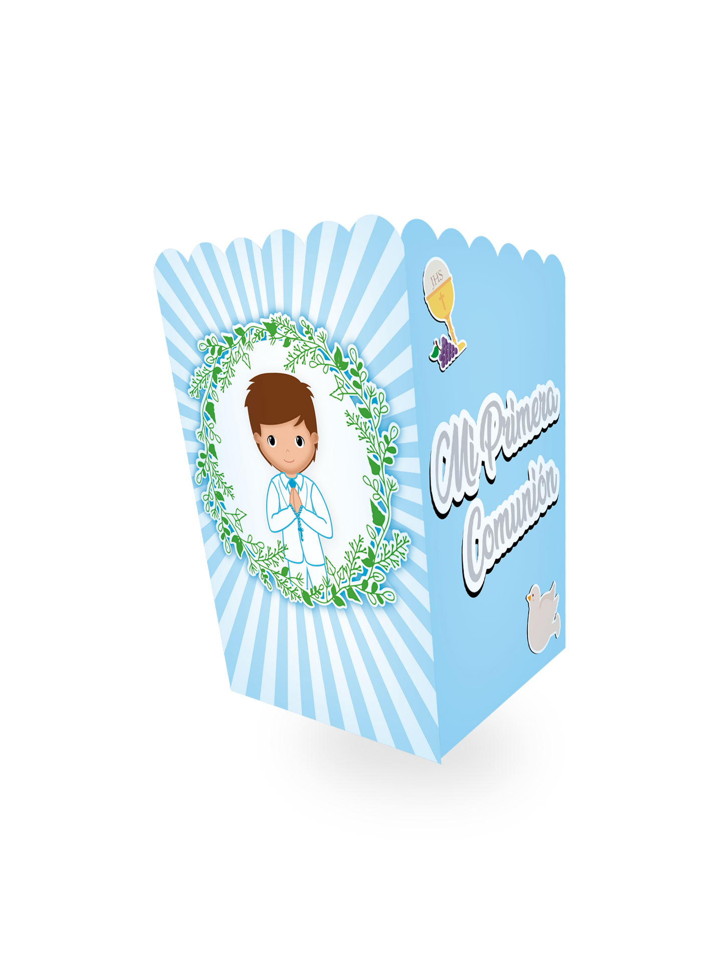 CAJA CRISPETERA X 6 UD PRIMERA COMUNION NIÑO