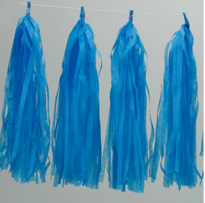 Paper Tassel/Guirnalda Borlas de Papel Turquesas