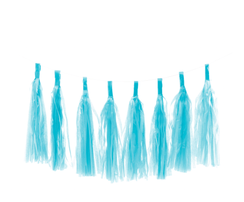 Guirnalda de Borlas de Papel Azul