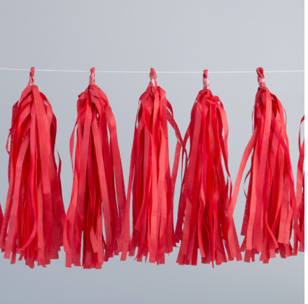 Guirnalda de Papel Borlas Rojas