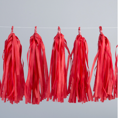 Guirnalda de Papel Borlas Rojas