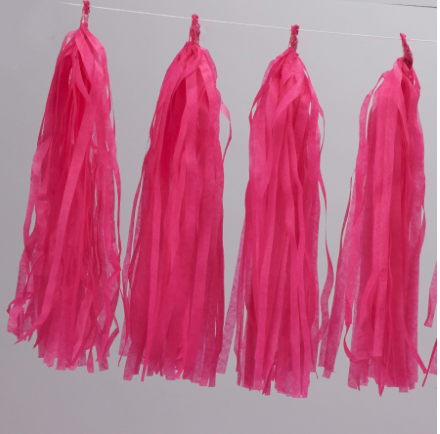 Guirnalda Borlas de Papel Fucsia