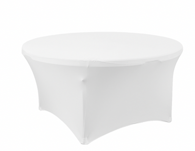 Mantel Spandex 72" Mesa Circular - Blanco