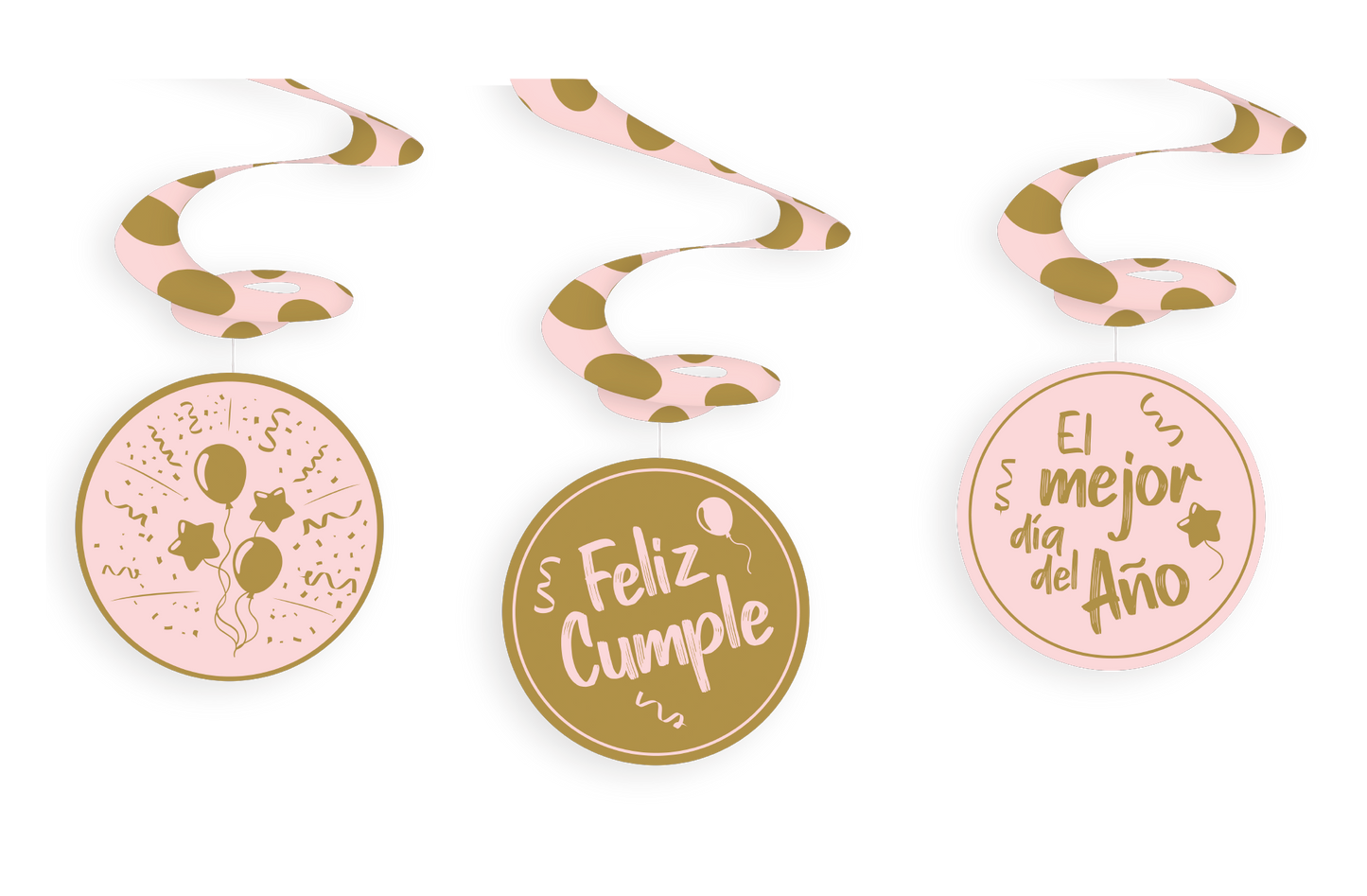 ESPIRAL X3 UD LINEA POLKA PALO DE ROSA GOLD