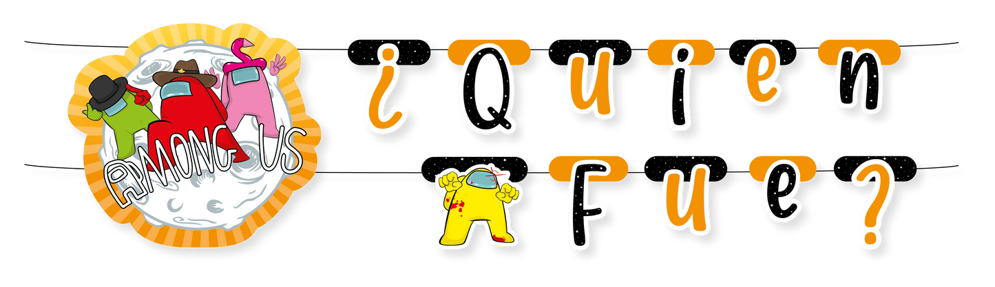 LETRERO DECORATIVO AMONG US QUIEN FUE