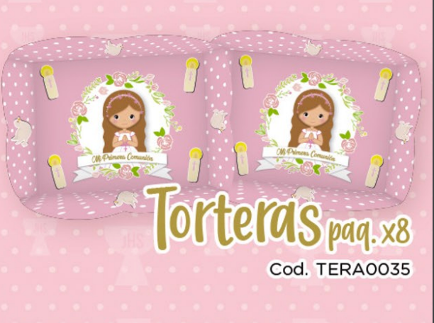TORTERA X8 UD PRIMERA COMUNION NIÑA