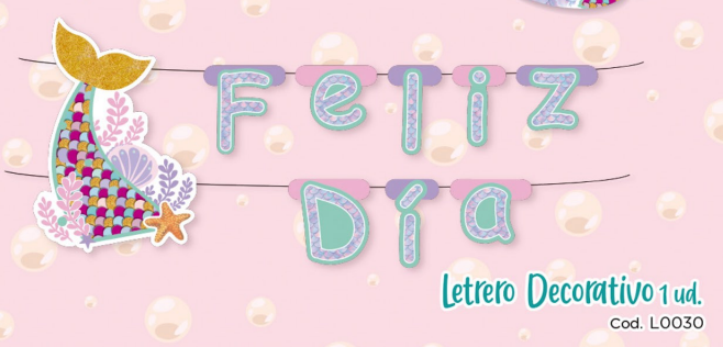 LETRERO FELIZ DIA SIRENA