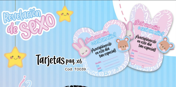 Tarjeta x6 UD Gender Reveal