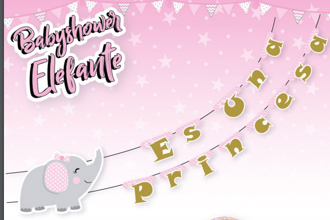 LETRERO ES UNA PRINCESA ELEFANTE NIÑA
