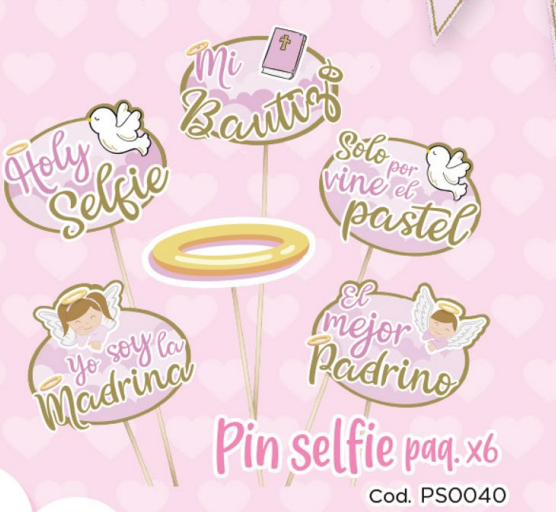 PIN SELFIE X6 UD MI BAUTIZO NIÑA