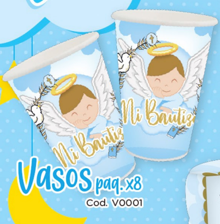 VASO MI BAUTIZO X8 UD NIÑO