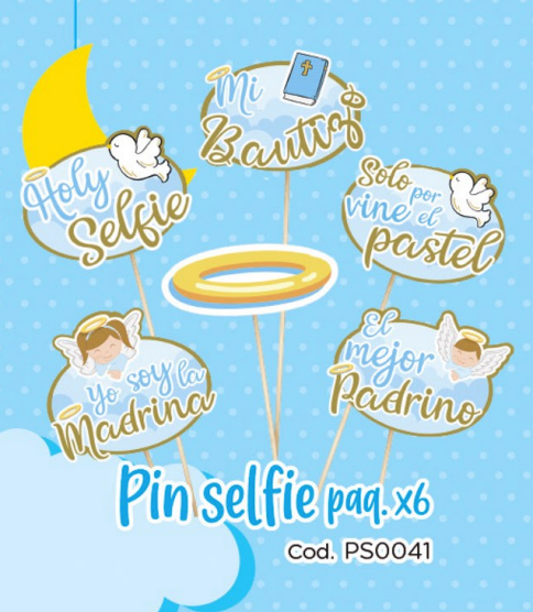 PIN SELFIE X6 UD MI BAUTIZO NIÑO