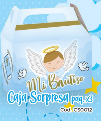 CAJA SORPRESA X3 UD MI BAUTIZO NIÑO