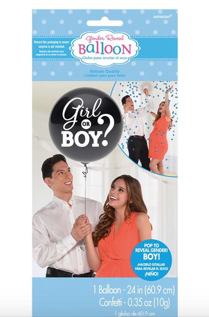 Gender Reveal Confetti Balloon 24" Boy (x1u)