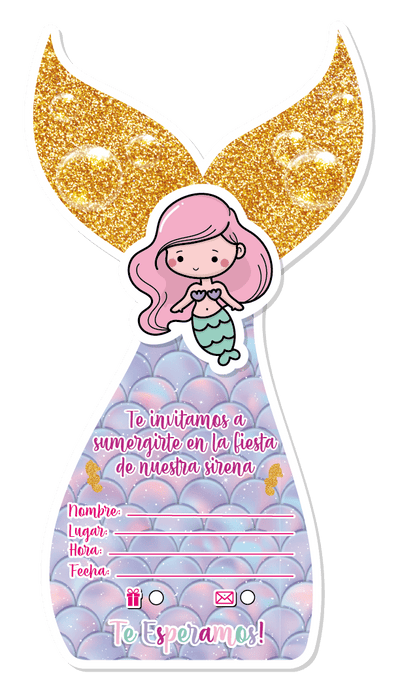 Tarjeta Sirena Mermaid (x6u)