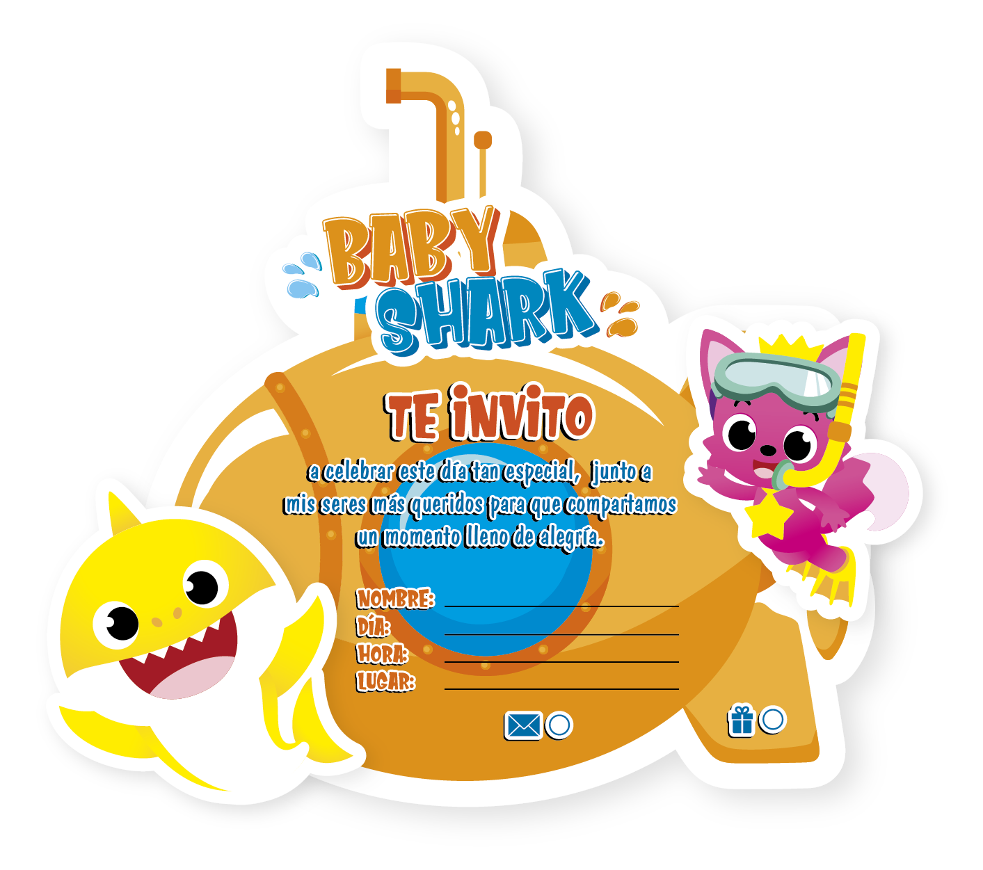 TARJETA X 6 UD BABY SHARK