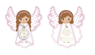 TARJETA ANGEL X 6 UD PRIMERA COMUNION NIÑA