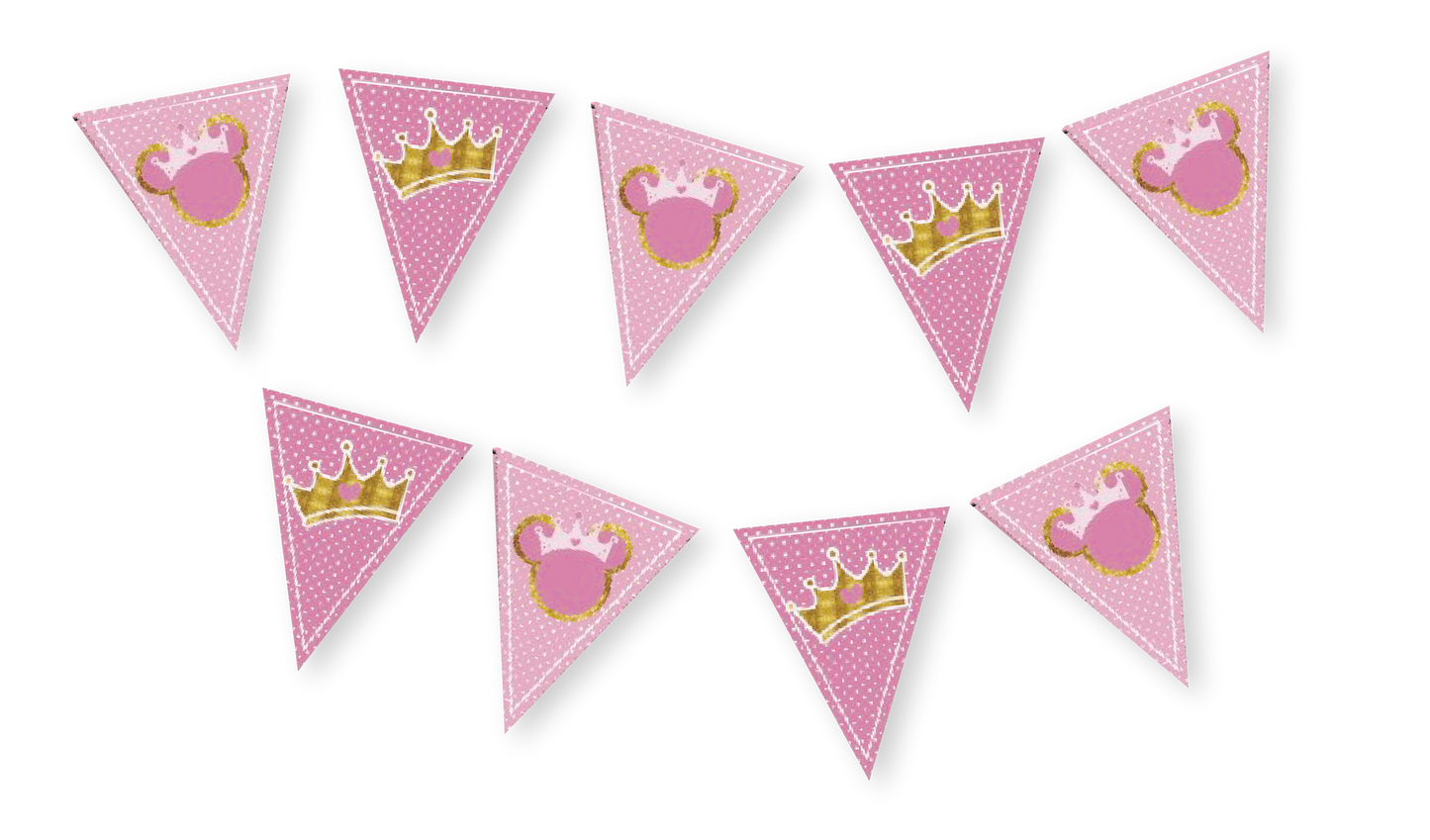 Banderin Triangulo Minnie Dorada (x1u)