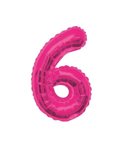 Number #6 Supershape Balloon 34" Hot Pink