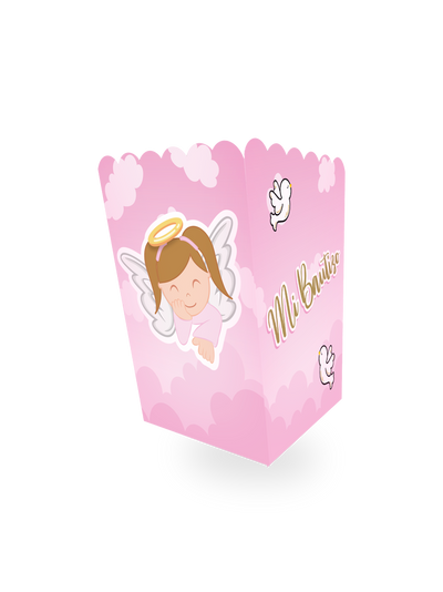 Bolsa Crispetera Mi Bautizo Niña (x8u)