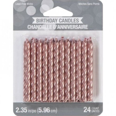 Rose Gold Spiral Candles