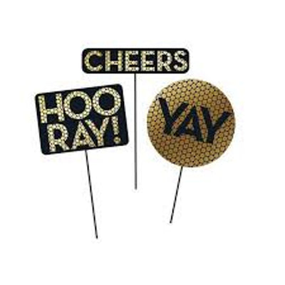 Hooray Cupcake Toppers Sequin (x12u)