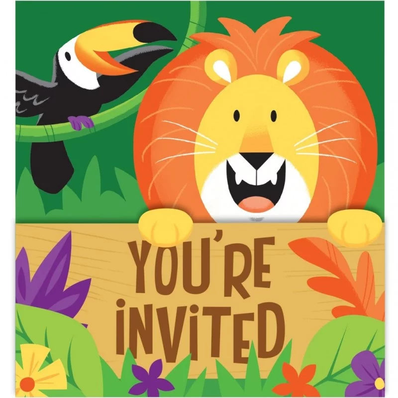Invitaciones Jungle Safari (x8u)