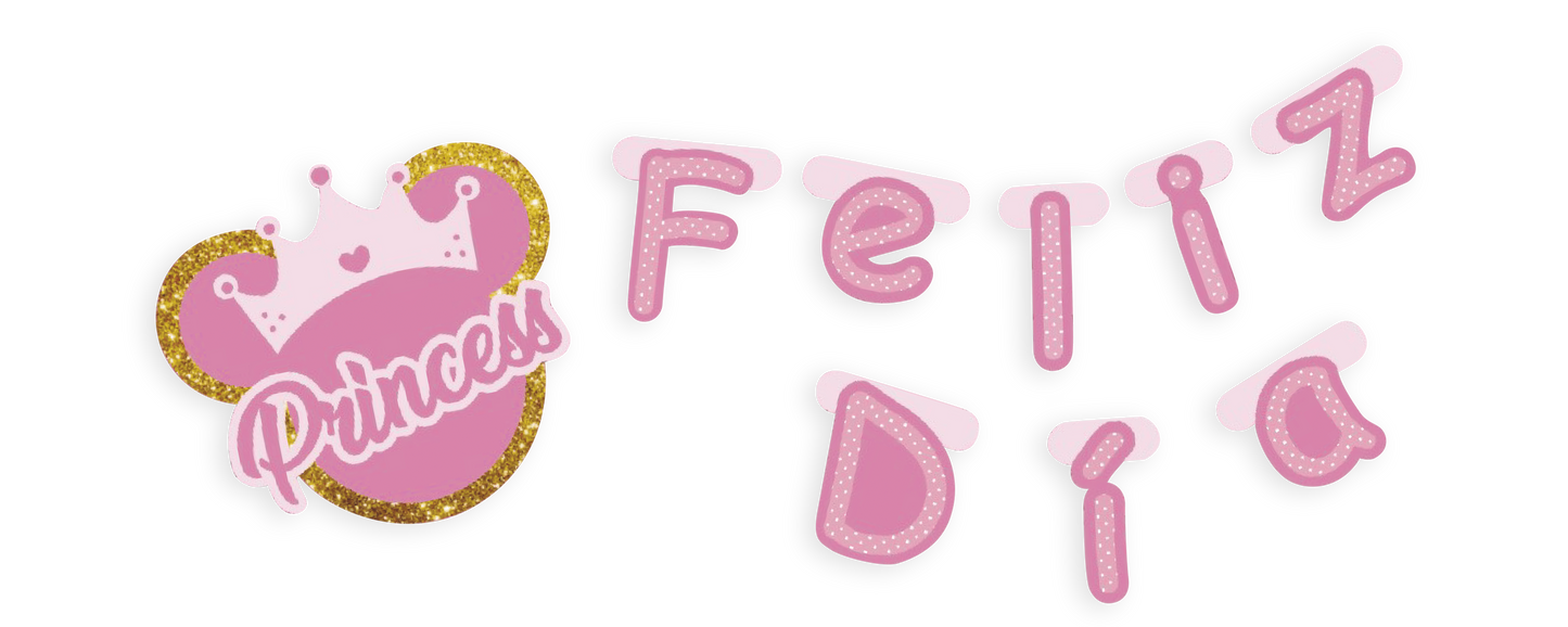 Letrero Feliz Dia Minnie Dorada (x1u)